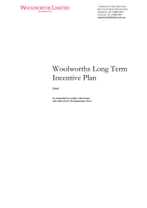 Woolworths Long Term Incentive Plan  Dated