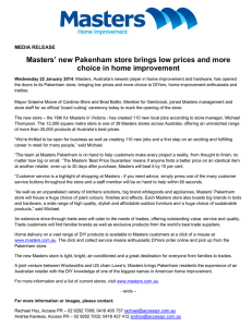 Masters’ new Pakenham store brings low prices and more  MEDIA RELEASE