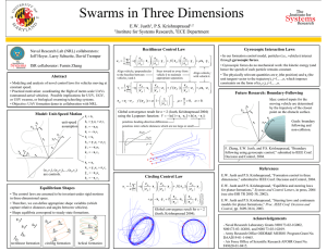 Swarms in Three Dimensions E.W. Justh , P.S. Krishnaprasad Institute for Systems Research,