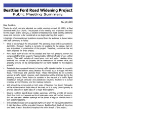 Beatties Ford Road Widening Project Public Meeting Summary