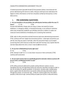 CHARLOTTE COORDINATED ASSESSMENT TOOL SET  Instructions for the