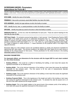 SCREENING MODEL Parameters Instructions for Form M-1