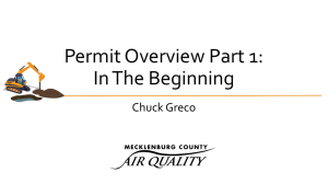 Permit Overview Part 1: In The Beginning Chuck Greco