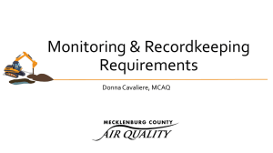 Monitoring &amp; Recordkeeping Requirements Donna Cavaliere, MCAQ