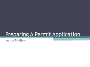 Preparing A Permit Application Aaron Matijow