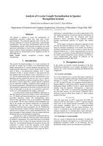 Analysis of I-vector Length Normalization in Speaker Recognition Systems