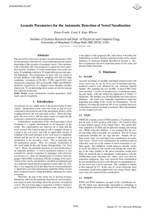 Acoustic Parameters for the Automatic Detection of Vowel Nasalization