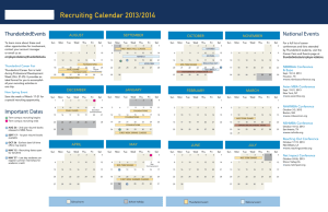 Recruiting Calendar 2013/2014 Thunderbird Events AuguST SEPTEMBER