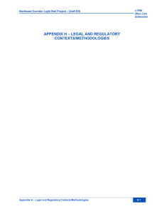 APPENDIX H – LEGAL AND REGULATORY CONTEXTS/METHODOLOGIES