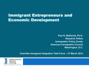 Immigrant Entrepreneurs and Economic Development