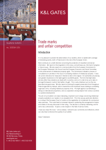 Trade marks and unfair competition Introduction Quarterly bulletin
