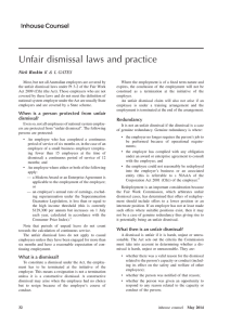 Unfair dismissal laws and practice Nick Ruskin