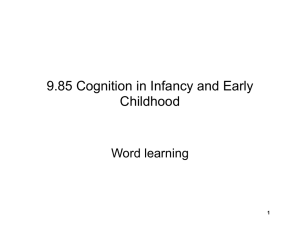 9.85  Cognition in Infancy and Early Childhood Word learning