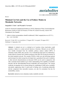 metabolites Minimal Cut Sets and the Use of Failure Modes in