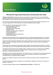 Woolworths Agricultural Business Scholarships Now Open