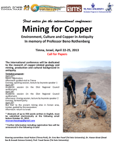 Mining for Copper  Environment, Culture and Copper in Antiquity