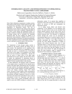 INFORMATION CAPACITY AND POWER EFFICIENCY IN OPERATIONAL TRANSCONDUCTANCE AMPLIFIERS