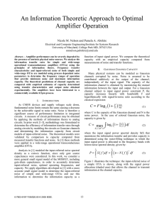 An Information Theoretic Approach to Optimal Amplifier Operation