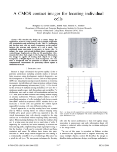 A CMOS contact imager for locating individual cells