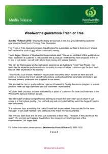 Woolworths guarantees Fresh or Free