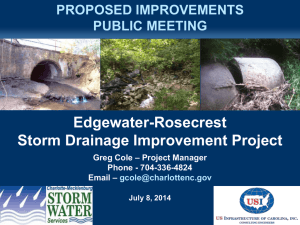 Edgewater-Rosecrest Storm Drainage Improvement Project PROPOSED IMPROVEMENTS PUBLIC MEETING
