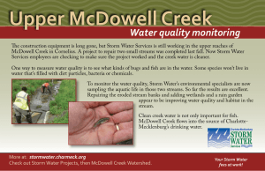 Upper McDowell Creek Water quality monitoring