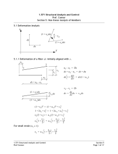 Prof. Connor Section 5: Non-linear Analysis of Members 5.1 Deformation Analysis