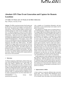 ICRC 2001 Absolute GPS Time Event Generation and Capture for Remote Locations