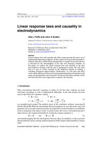 Linear response laws and causality in electrodynamics