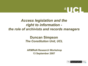 Access legislation and the right to information - Duncan Simpson