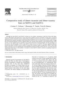 Comparative study of dimer-vacancies and dimer-vacancy Cristian V. Ciobanu