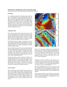 Fault surfaces and fault throws from 3D seismic images (ms) w