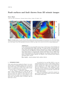 Fault surfaces and fault throws from 3D seismic images Dave Hale a) b)