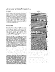 Structure-oriented bilateral filtering of seismic images