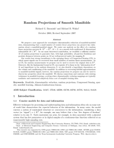 Random Projections of Smooth Manifolds Richard G. Baraniuk and Michael B. Wakin