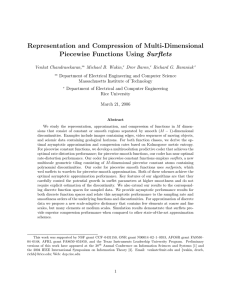 Representation and Compression of Multi-Dimensional Piecewise Functions Using Surflets