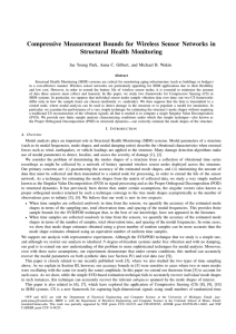 Compressive Measurement Bounds for Wireless Sensor Networks in Structural Health Monitoring
