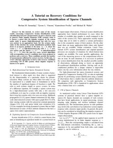 A Tutorial on Recovery Conditions for Borhan M. Sanandaji, Tyrone L. Vincent,