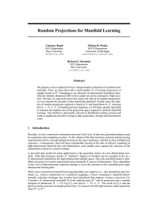 Random Projections for Manifold Learning Abstract