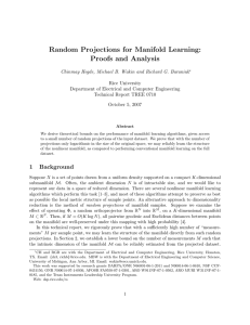 Random Projections for Manifold Learning: Proofs and Analysis