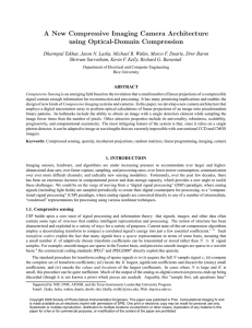 A New Compressive Imaging Camera Architecture using Optical-Domain Compression