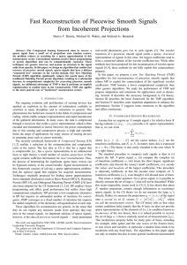 Fast Reconstruction of Piecewise Smooth Signals from Incoherent Projections