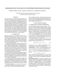 HIGH-RESOLUTION NAVIGATION ON NON-DIFFERENTIABLE IMAGE MANIFOLDS Michael B. Wakin, David L. Donoho,