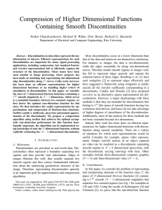Compression of Higher Dimensional Functions Containing Smooth Discontinuities
