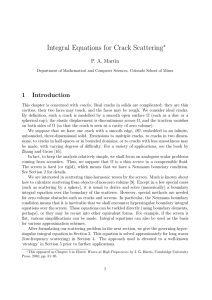 Integral Equations for Crack Scattering 1 Introduction ∗