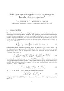 Some hydrodynamic applications of hypersingular boundary integral equations 1 Introduction