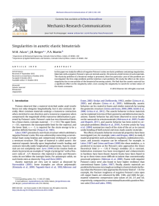 Mechanics Research Communications Singularities