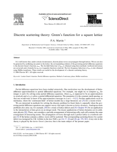 Discrete scattering theory: Green’s function for a square lattice P.A. Martin