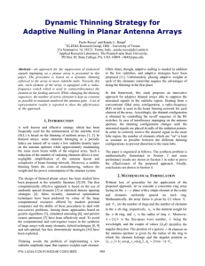Dynamic Thinning Strategy for Adaptive Nulling in Planar Antenna Arrays