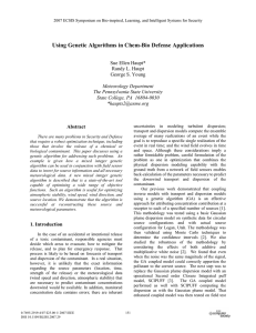 Using Genetic Algorithms in Chem-Bio Defense Applications